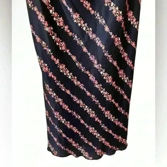 Free People Floral Black Satin Spaghetti Strap Mini Slip
Dress Y2K - Picture 5 of 9